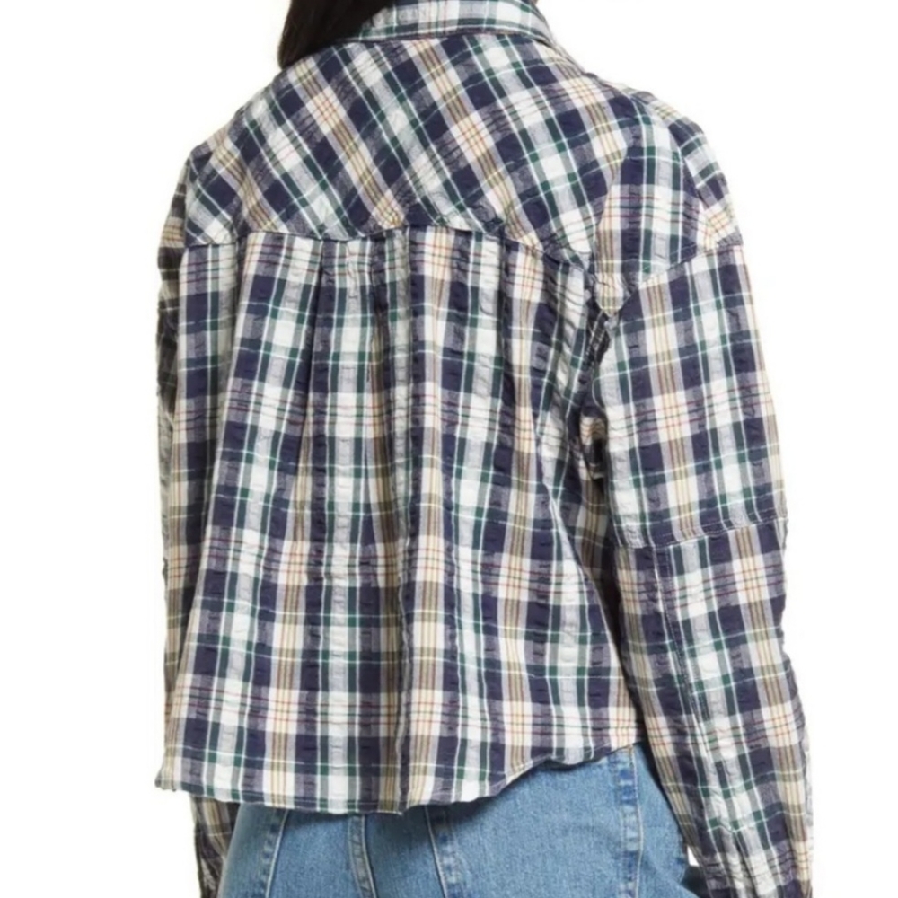 URBAN OUTFITTERS BDG Addison Plaid Checks Semi-crop Button Down Shirt - Picture 3 of 12